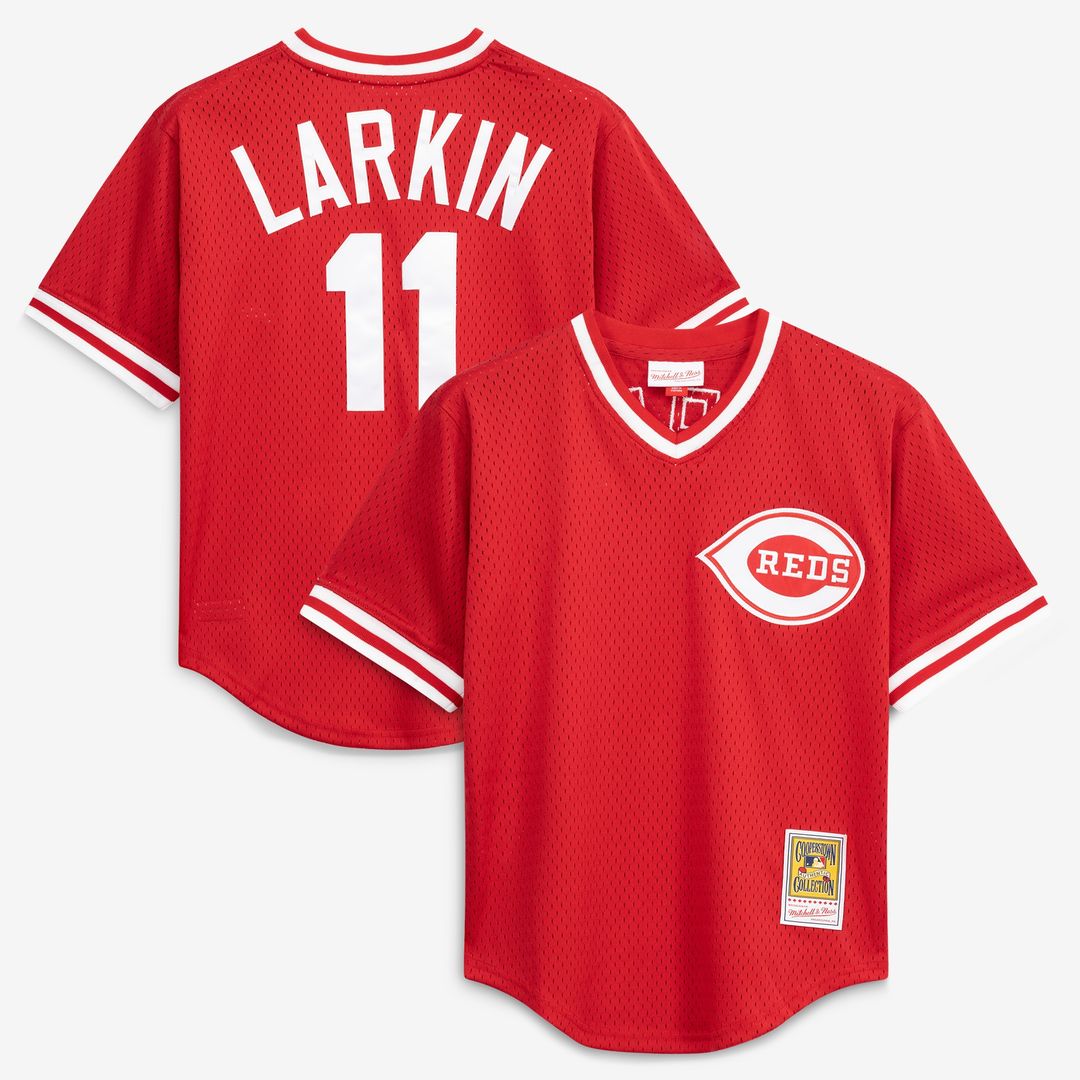 Barry Larkin Cincinnati Reds Mitchell & Ness Authentic Batting Practice Jersey - Red