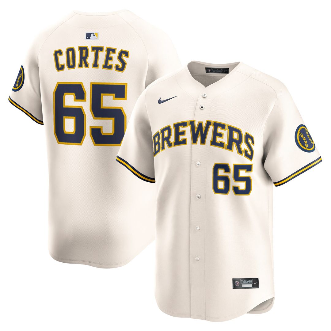 Nestor Cortes Milwaukee Brewers Nike Home Limited Player Jersey - Cream