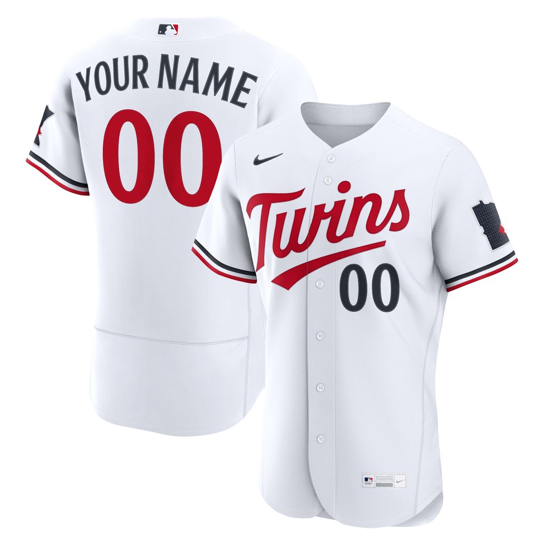 Minnesota Twins Nike Home Authentic Custom Jersey - White