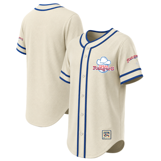 Texas Rangers Stitches Throwback Fashion Jersey - Natural