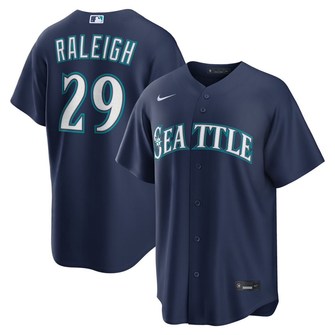 Cal Raleigh Seattle Mariners Nike Road Replica Jersey - Navy