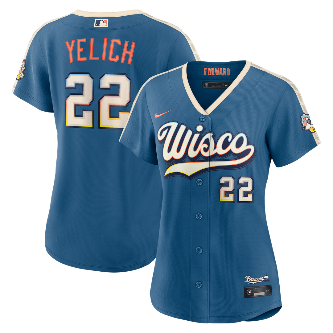 Christian Yelich Milwaukee Brewers Nike Women's 2026 City Connect Stadium Jersey - Mineral Blue