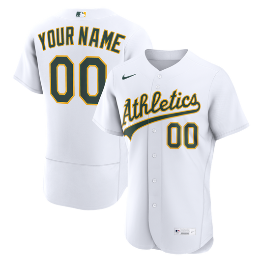 Athletics Nike Home Authentic Custom Jersey - White
