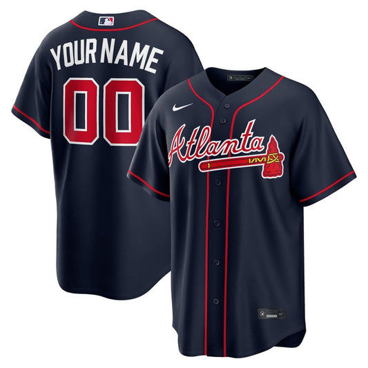Atlanta Braves Nike Alternate Replica Custom Jersey - Navy