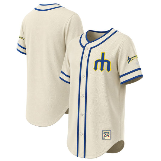 Seattle Mariners Stitches Throwback Fashion Jersey - Natural
