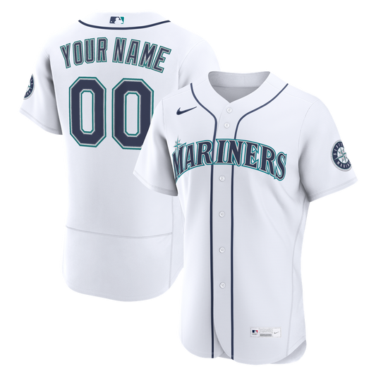 Seattle Mariners Nike Home Authentic Custom Jersey - White
