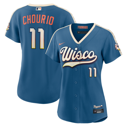 Jackson Chourio Milwaukee Brewers Nike Women's 2026 City Connect Stadium Jersey - Mineral Blue