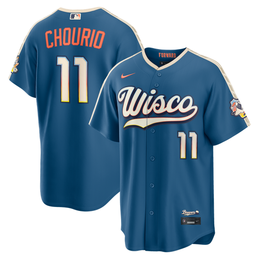 Jackson Chourio Milwaukee Brewers Nike 2026 City Connect Stadium Jersey - Mineral Blue