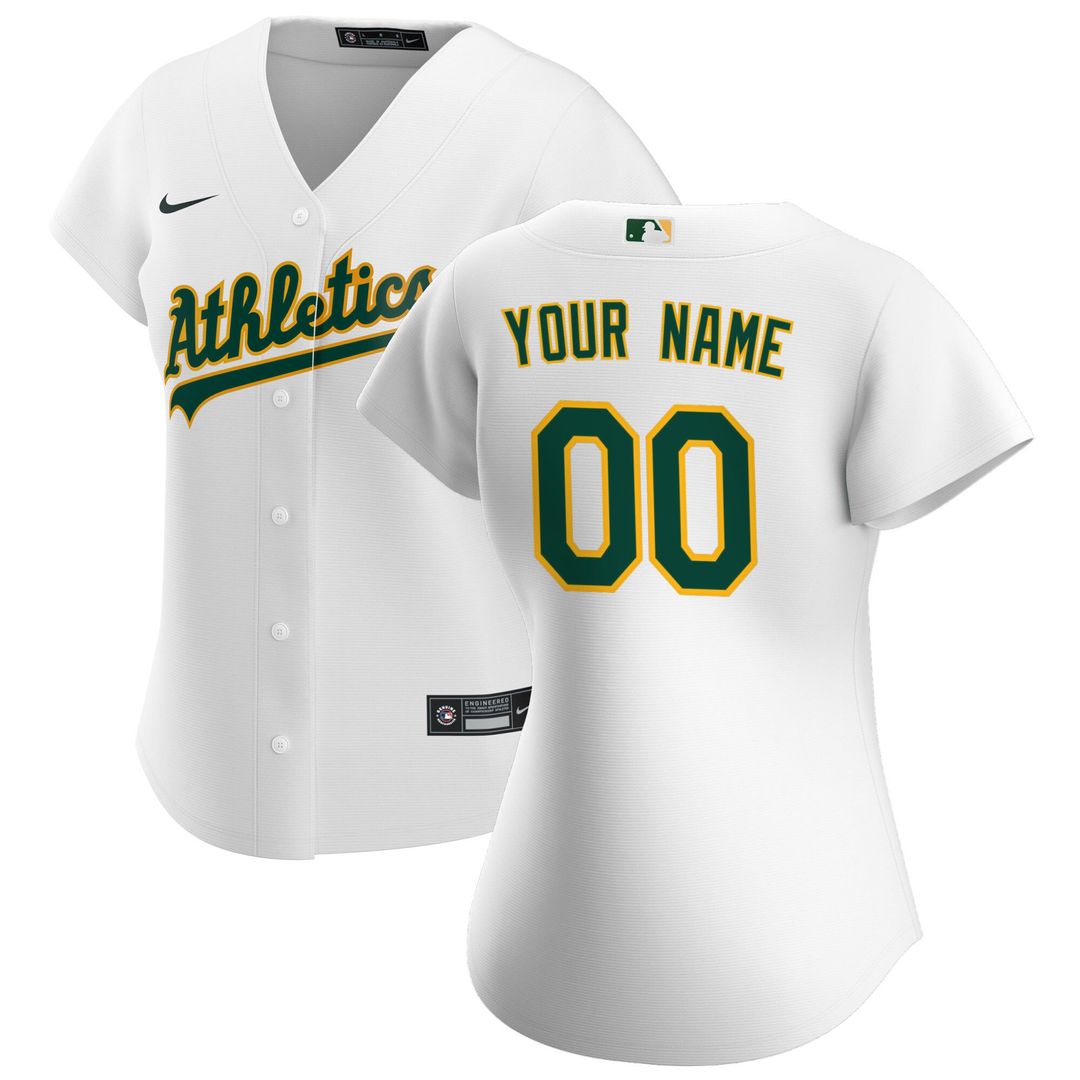 Athletics Nike Women's Home Replica Custom Jersey - White