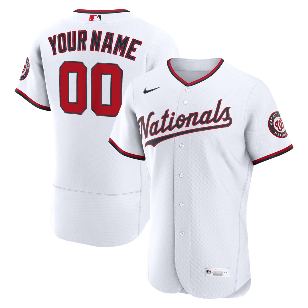 Washington Nationals Nike Home Authentic Custom Jersey - White