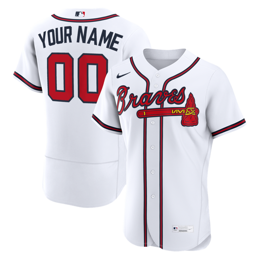 Atlanta Braves Nike Home Authentic Custom Jersey - White