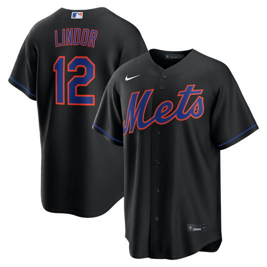 Francisco Lindor New York Mets Nike Alternate Replica Jersey - Black