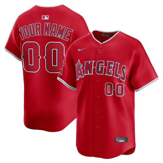 Los Angeles Angels Nike Alternate Limited Custom Jersey - Red
