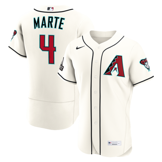 Ketel Marte Arizona Diamondbacks Nike Home Authentic Sponsor Patch Jersey - Cream