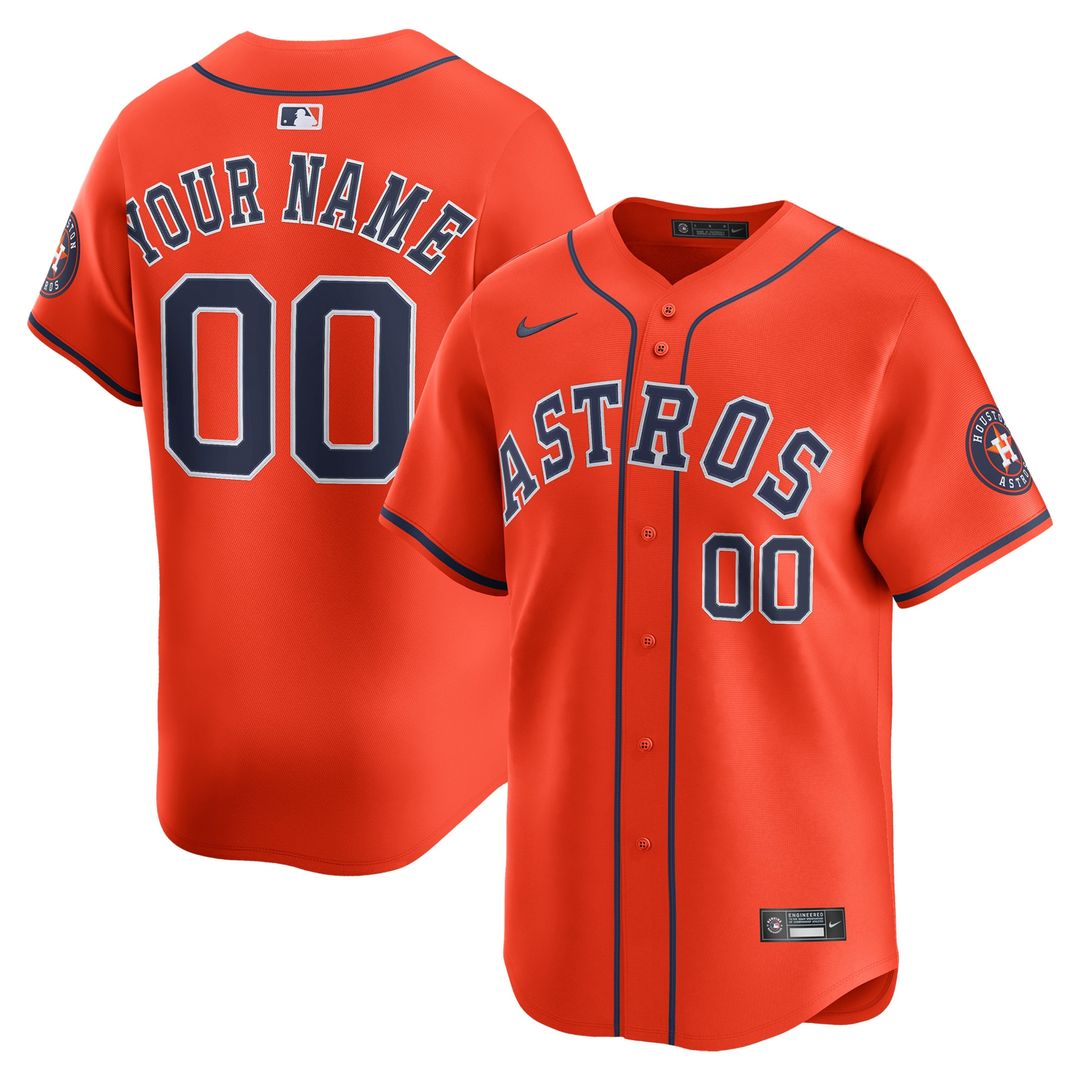 Houston Astros Nike Alternate Limited Custom Jersey - Orange