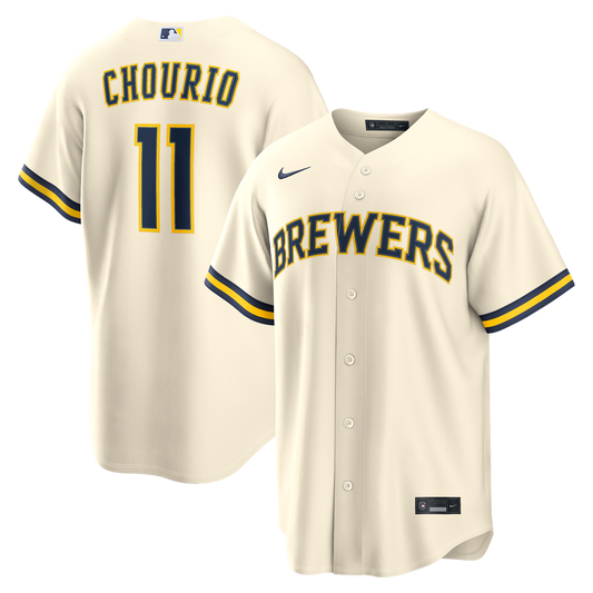 Jackson Chourio Milwaukee Brewers Nike Home Replica Jersey - Cream