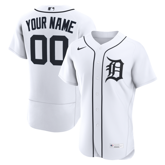 Detroit Tigers Nike Home Authentic Custom Jersey - White
