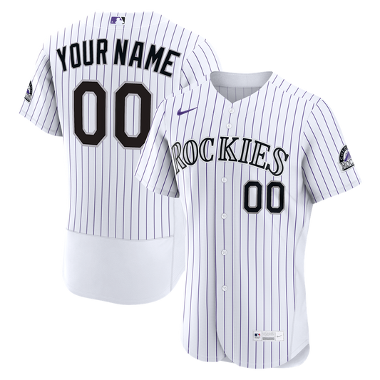 Colorado Rockies Nike Home Authentic Custom Jersey - White