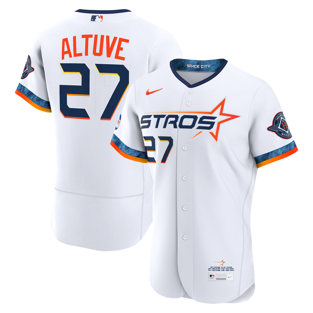 Jose Altuve Houston Astros Nike City Connect Authentic Sponsor Patch Jersey - White