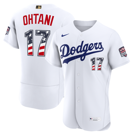 Shohei Ohtani Los Angeles Dodgers Nike USA 250 Fourth of July Home Authentic Jersey - White