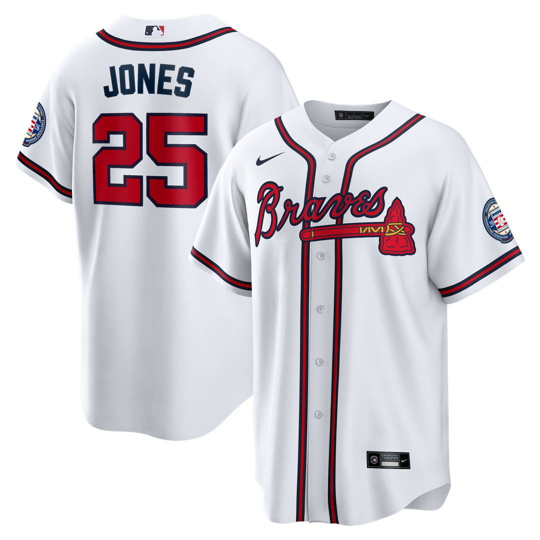 Andruw Jones Atlanta Braves Nike Home Replica 2026 Hall of Fame Patch Jersey - White