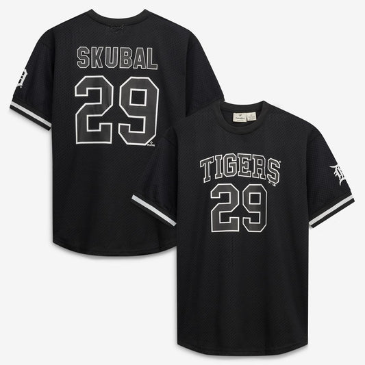 Tarik Skubal Detroit Tigers Fanatics Big & Tall Heavyweight Mesh Jersey - Black/White