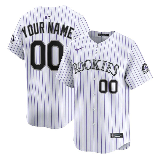 Colorado Rockies Nike Home Limited Custom Jersey - White