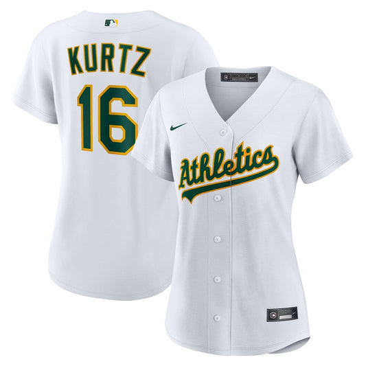 Nick Kurtz Athletics Nike Women's Home Replica Player Jersey - White