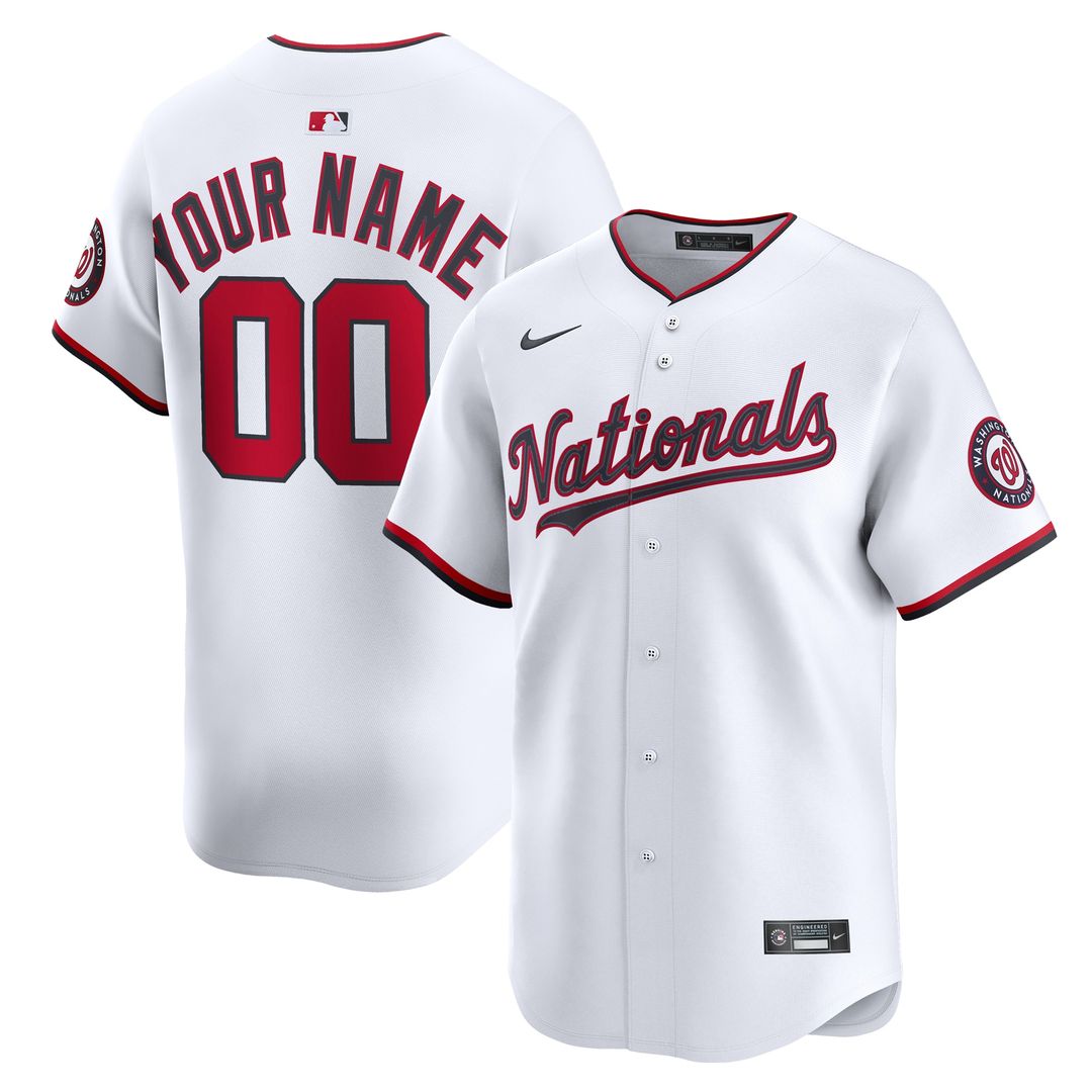 Washington Nationals Nike Home Limited Custom Jersey - White