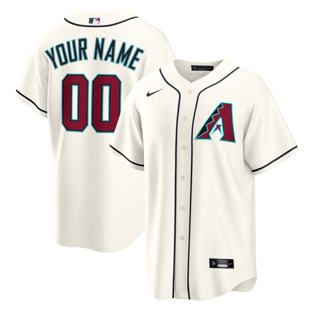 Arizona Diamondbacks Nike Home Custom Replica Jersey - Cream
